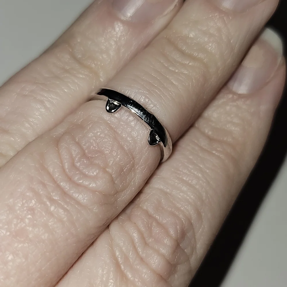 925 Silver Cat Ears Lovely Open Adjustable Rings Womens